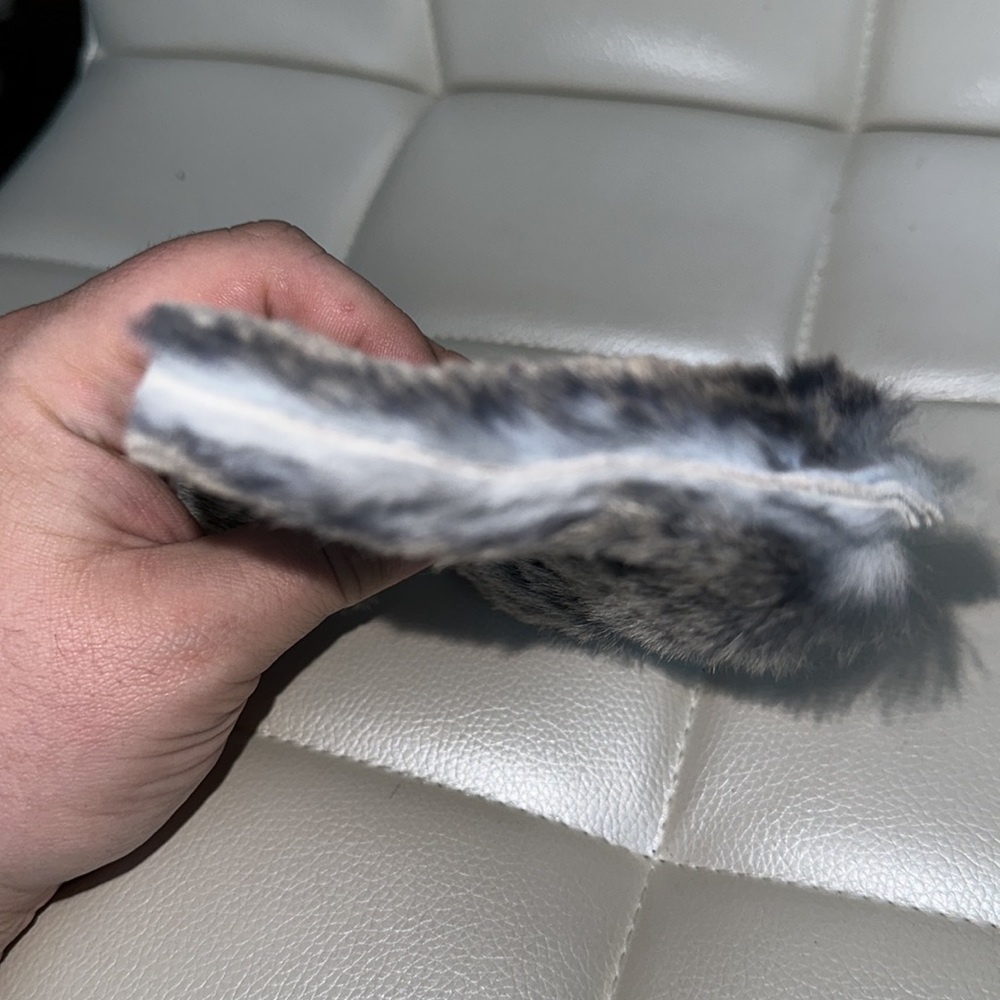 Chanel rabbit fur & suede key chain  pouch clutch bag - Picture 4 of 9